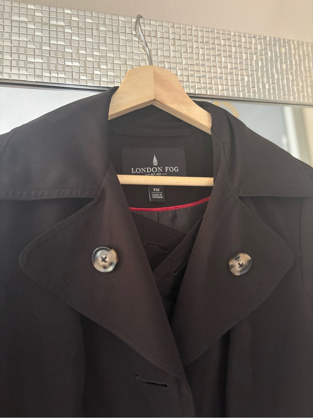 London Fog Women's Black Double-Breasted Pea Coat - Picture 3 of 3